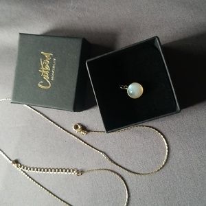 14K Gold Moonstone Cabochon